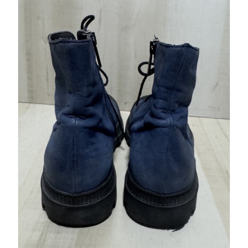 LOFINA Ottanio Leather i6 965 Low Boots Lace Up Zip Womens Size EU 41/US 10 Blue - Picture 5 of 11